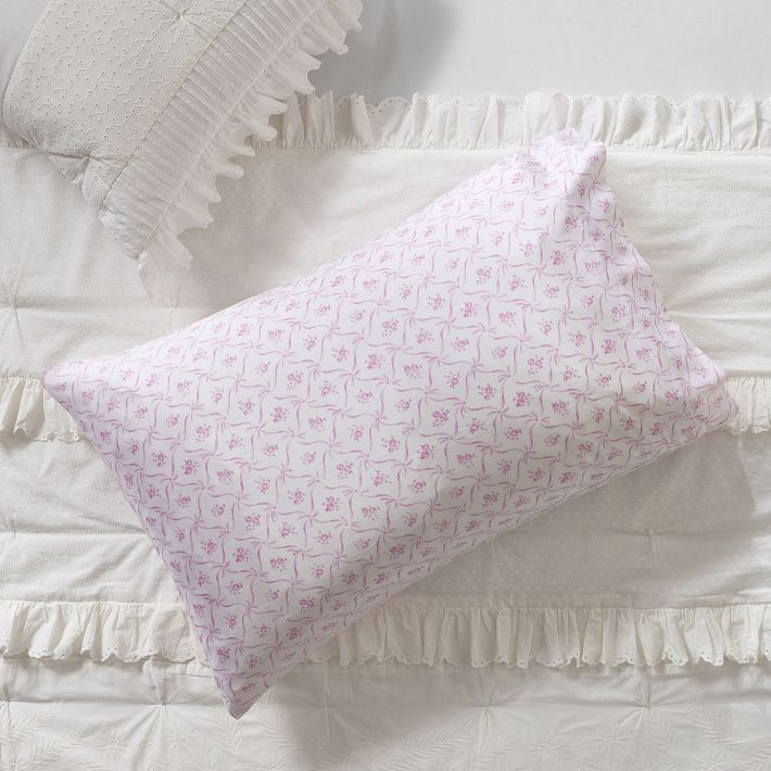 LoveShackFancy Floral Trellis Silky Pillowcase | Pottery Barn Teen