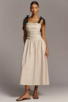 En Saison Tie-Strap Midi Dress | Anthropologie (US)
