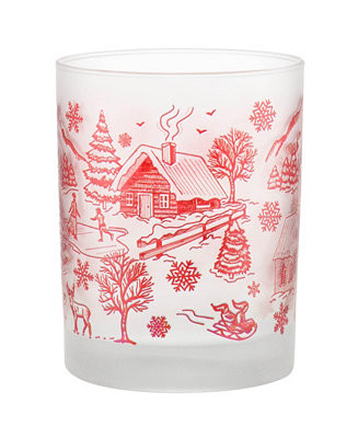 Culver Lodge Toile Village DOF Glass, Set of 4 - Macy's | Macy's