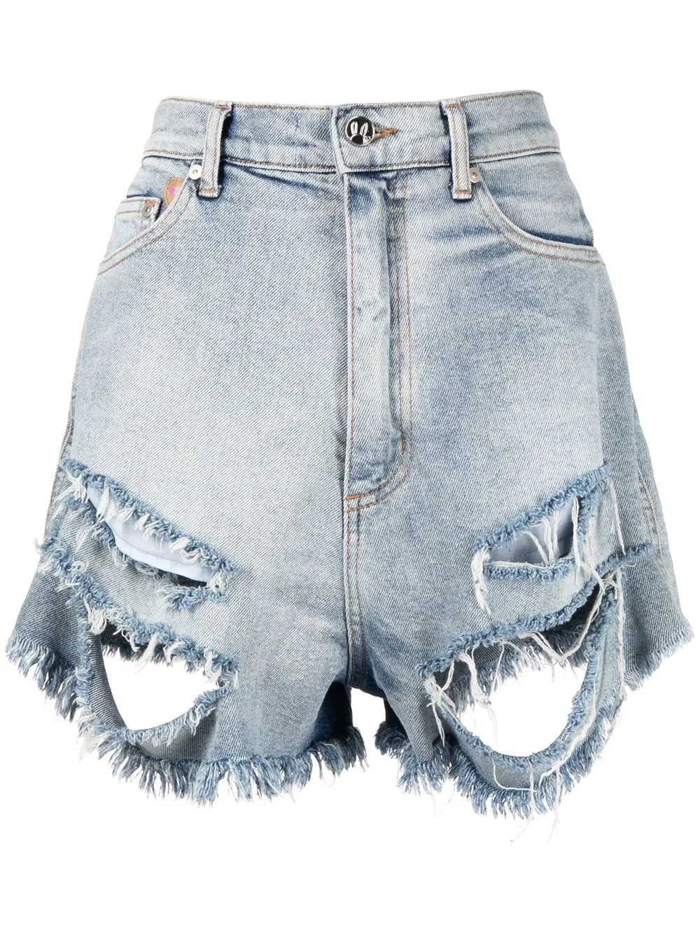 distressed denim shorts | Farfetch Global