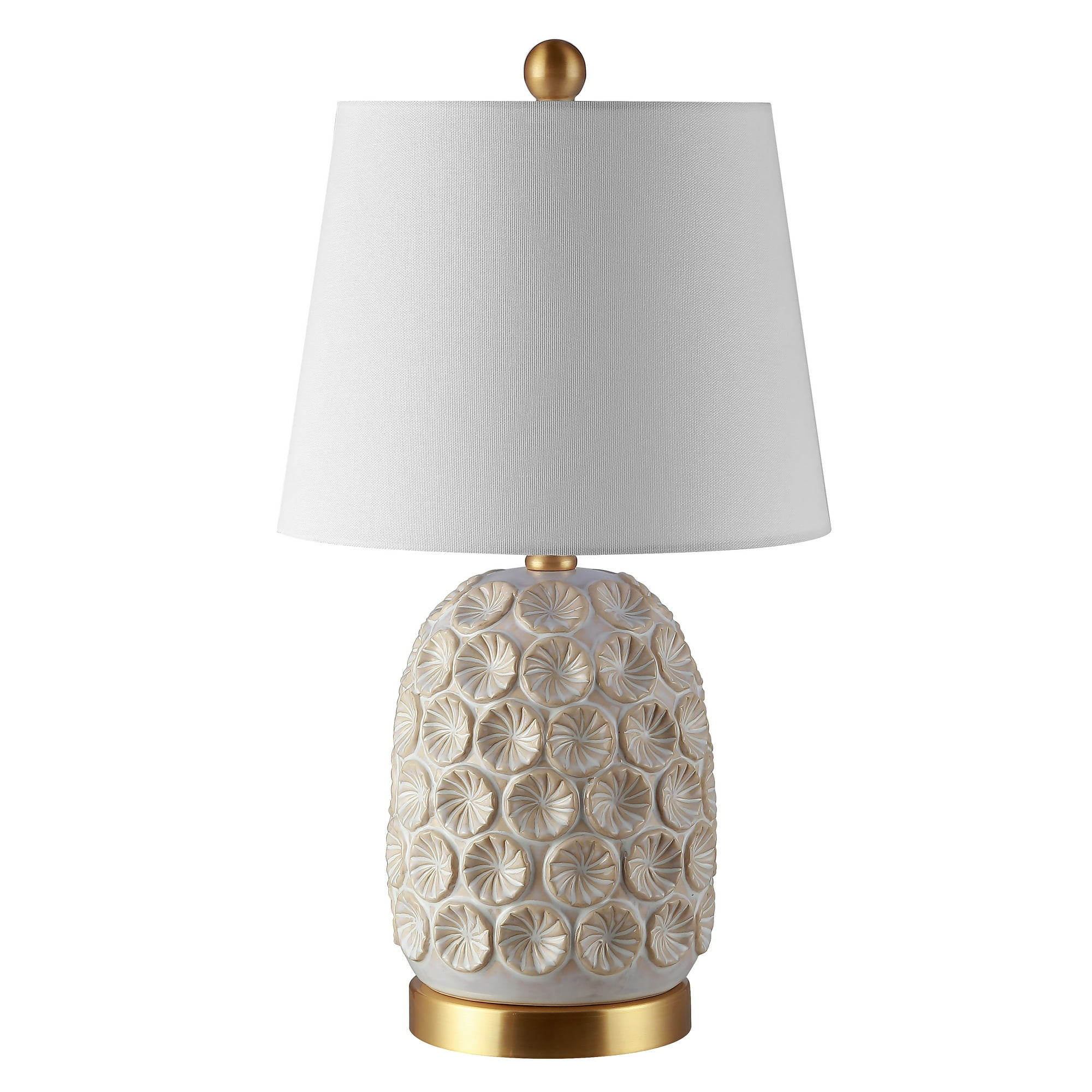SAFAVIEH Lamson 21 in. H Floral Coastal Table Lamp, Cream | Walmart (US)