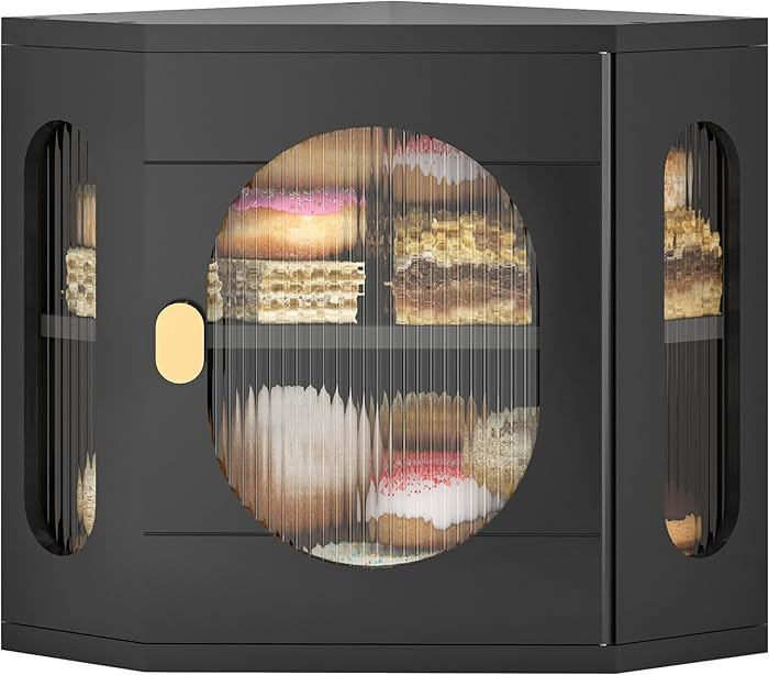 Corner Bread Box for Kitchen Countertop, Large Wooden Bread Box, Double Layer Bread Storage Bin, ... | Amazon (US)