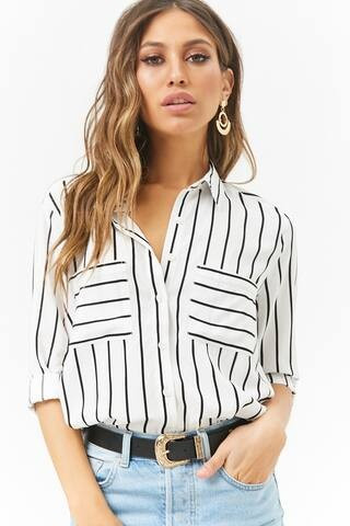 Striped High-Low Shirt | Forever 21 (US)