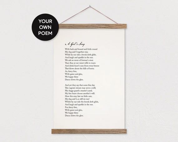Custom Poem Art Print on Canvas With Hanger Frames  Your Own | Etsy | Etsy (US)