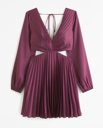 The A&F Giselle Pleated Cutout Mini Dress | Abercrombie & Fitch (US)