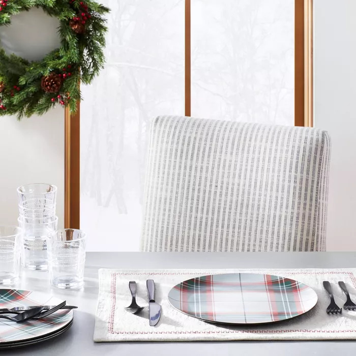 Holiday Plaid Bamboo Melamine Dinner Plate Red/Green - Hearth & Hand™ with Magnolia | Target