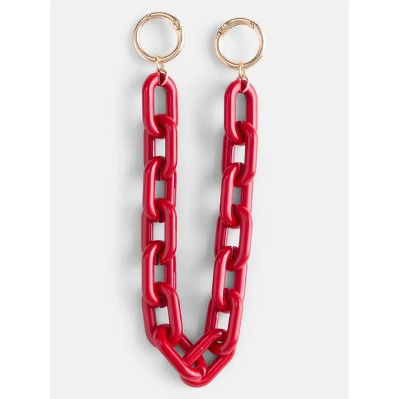 No Boundaries Women’s Game Day Chain Swag Charm, Red | Walmart (US)