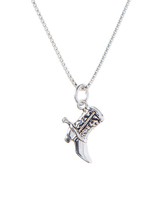 Maya's Gems Women's Necklaces Silver - Sterling Silver Cowboy Boot Pendant Necklace | Zulily