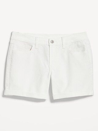 Mid-Rise Wow White Jean Shorts for Women -- 5-inch inseam | Old Navy (US)