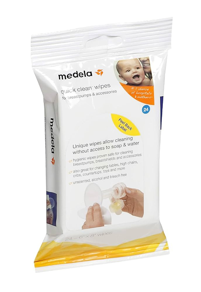 Medela Quick Clean Breast Pump and Accessory Wipes, 24 Count Resealable Pack, Convenient and Hygi... | Amazon (US)