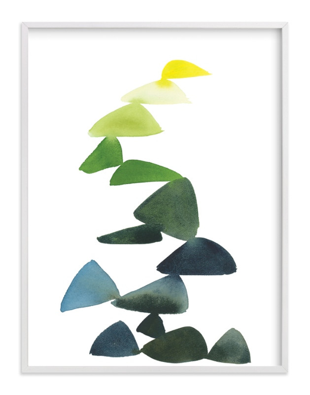 Triangles in Green and Yellow | Minted