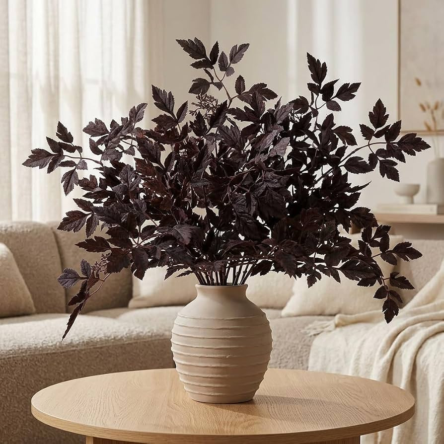 Fall Decorations Fall Stems for Vase, Set of 6 Faux Plum Burgundy Branches, 24" Realistic Autumn ... | Amazon (US)