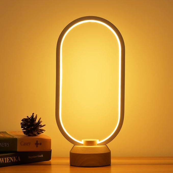 LONRISWAY LED Wood Desk Lamp, Bedroom Bedside Night Light, Dimmable Led Lighting, Creative Home D... | Amazon (US)