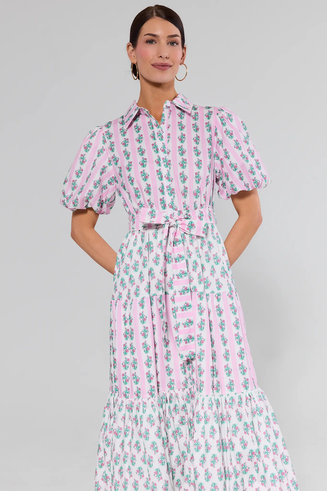 Charlene Floral Print Midi Dress | Avara