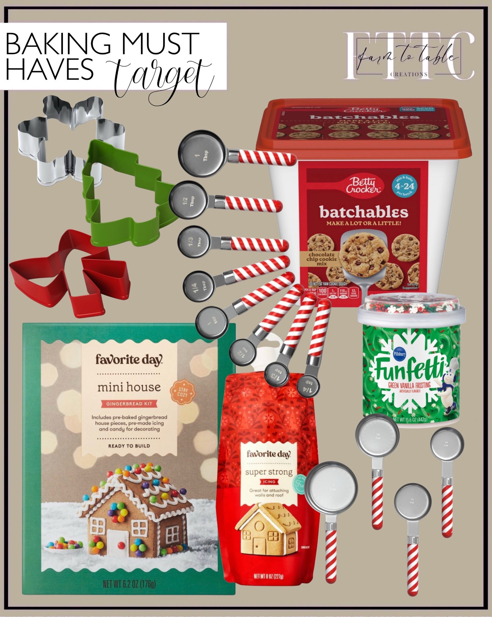Target Holiday Baking Must Haves for Christmas Treats

Follow @farmtotablecreations on Instagram for daily home finds, deals, and cozy inspiration.

These Target baking must haves make holiday baking so much more fun and stress free. From festive cookie cutters and candy cane measuring spoons to cookie mix, Funfetti frosting, gingerbread house kits, and decorating icing, everything you need is here for Christmas baking days with family or friends. Perfect for cookie exchanges, gingerbread house nights, or gifting to anyone who loves baking during the holidays.

#targetfinds #bakingmusthaves #holidaybaking #christmasbaking #bakingessentials #gingerbread #cookiebaking #holidaytreats #targetgifts

#LTKHome #LTKfoodie #LTKHoliday