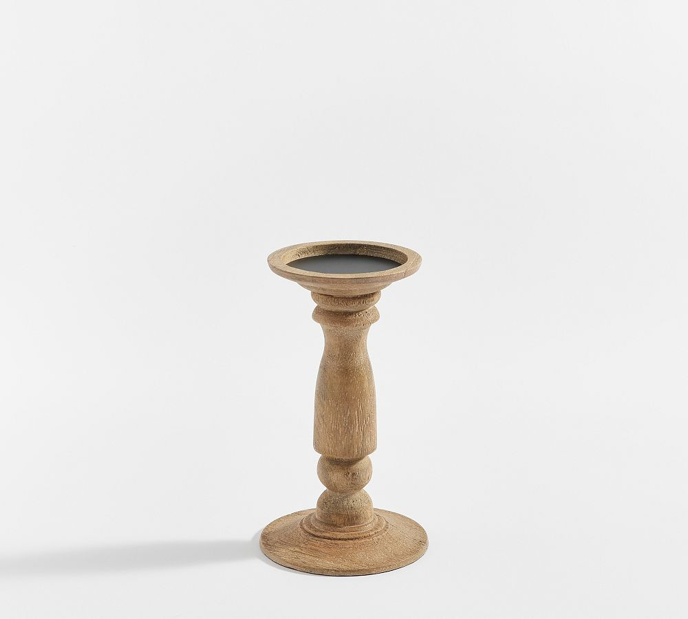 Kadence Turned Wood Pillar Holder | Pottery Barn (US)