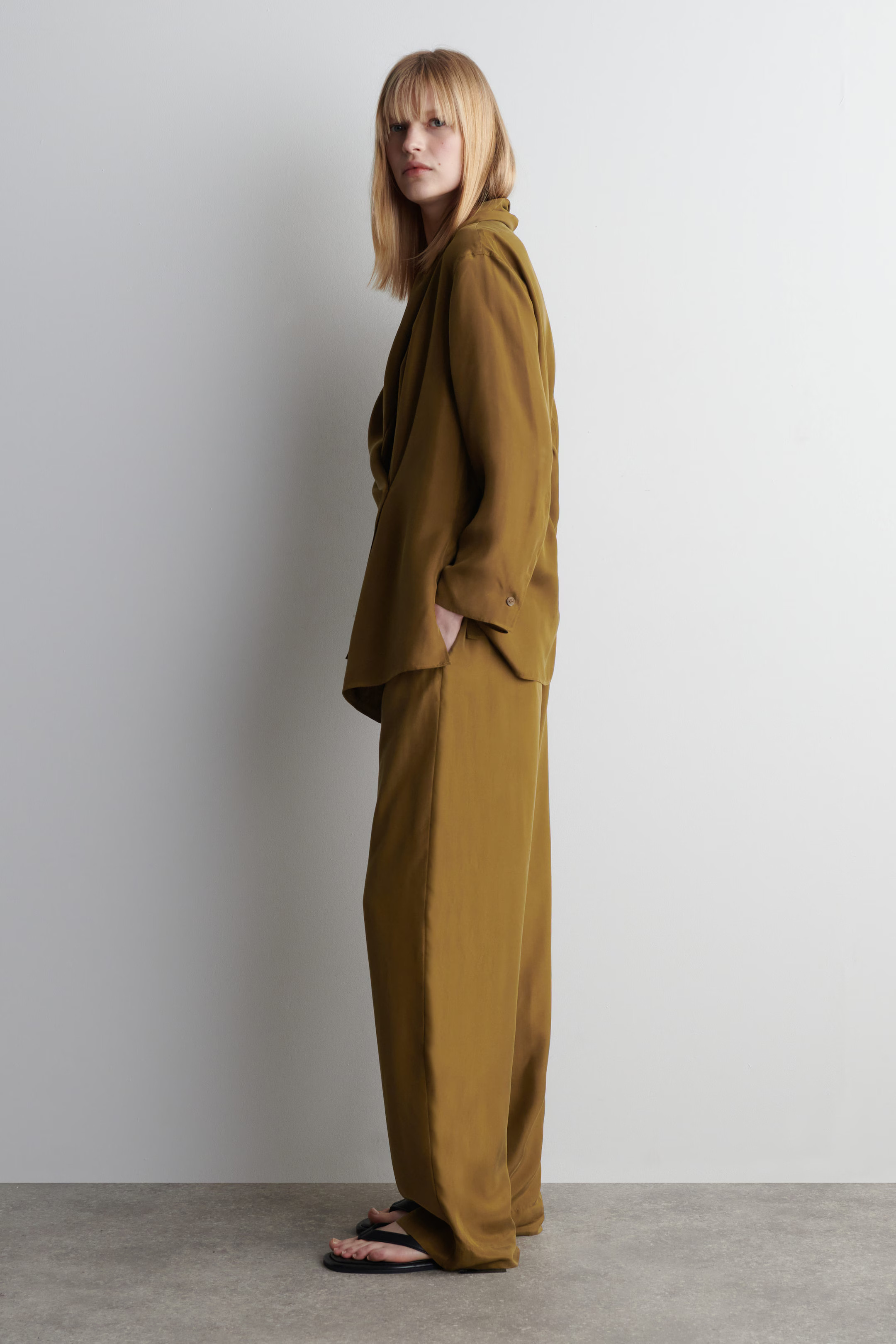 SHAWL-LAPEL SILK BLAZER - BROWN | COS | COS (EU)