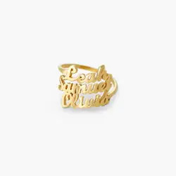 Three’s A Charm Name Ring - Vermeil | Oak & Luna (US)