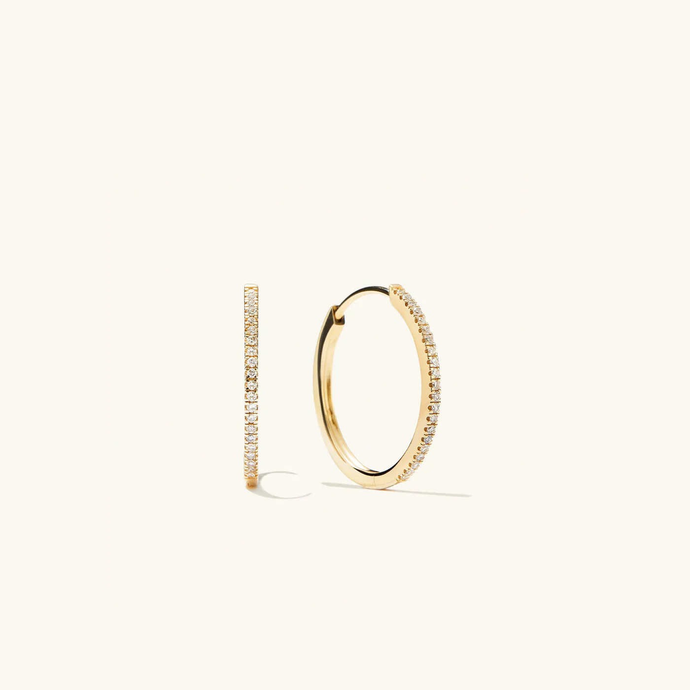 Pavé Diamond Medium Hoops | Mejuri Fine Crew