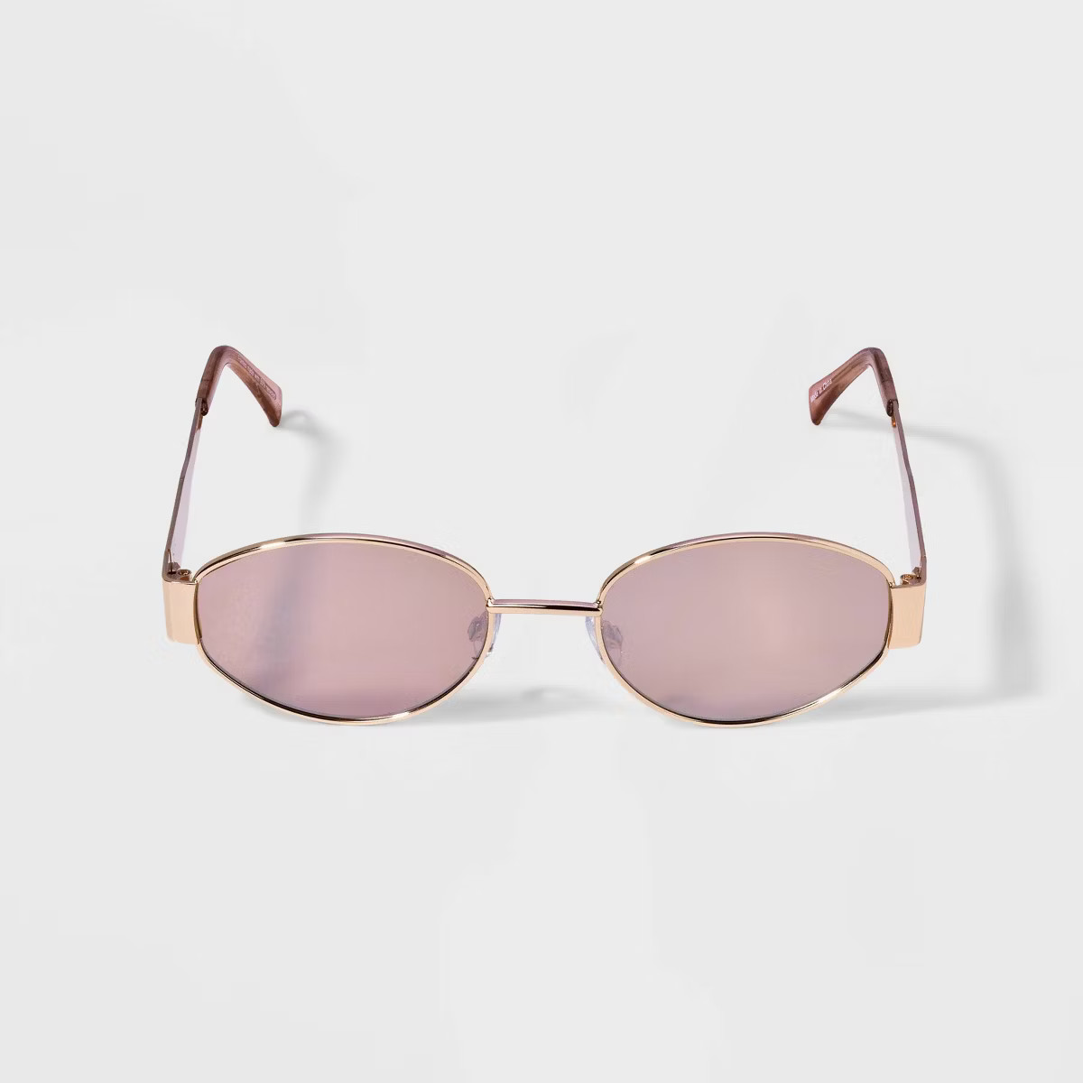 Women's Metal Oval Sunglasses - Wild Fable™ Rose Gold: Adjustable Nose Pads, Maximum UV Protect... | Target