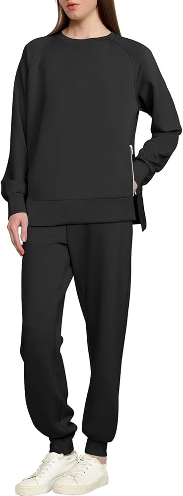ANRABESS Women 2 Piece Outfits Sweat Set Oversized Crewneck Sweatshirts Jogger Sweatpants 2023 Fa... | Amazon (US)