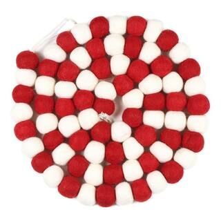 6ft. Red & White Felt Pom Pom Garland by Ashland® | Michaels Stores