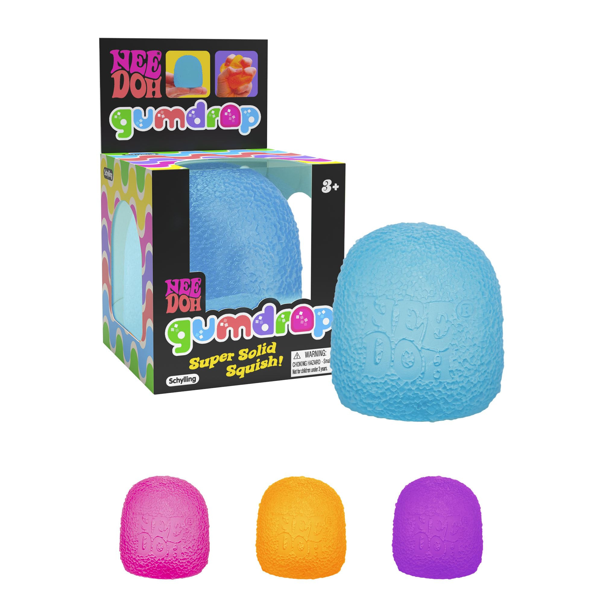 Schylling NeeDoh Gumdrop - Textured Sensory Toy with Super Solid Squish - 2.5" Tall - Colors May ... | Amazon (US)