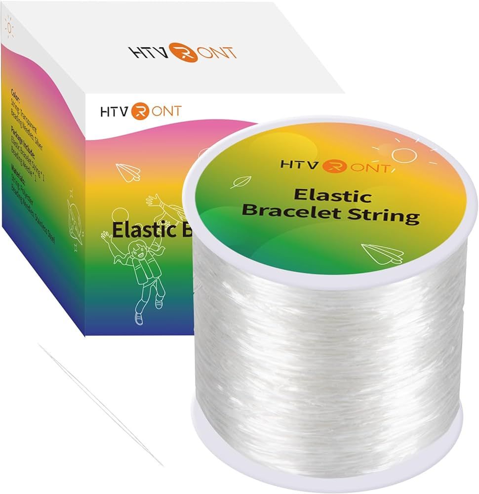 HTVRONT Stretchy Bracelet String - 1mm Elastic String for Bracelet Making, 120m Elastic Cord for ... | Amazon (US)
