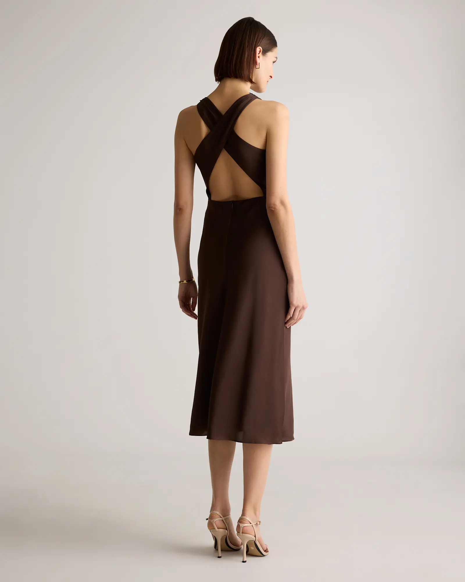 Washable Stretch Silk High Neck Midi Dress | Quince