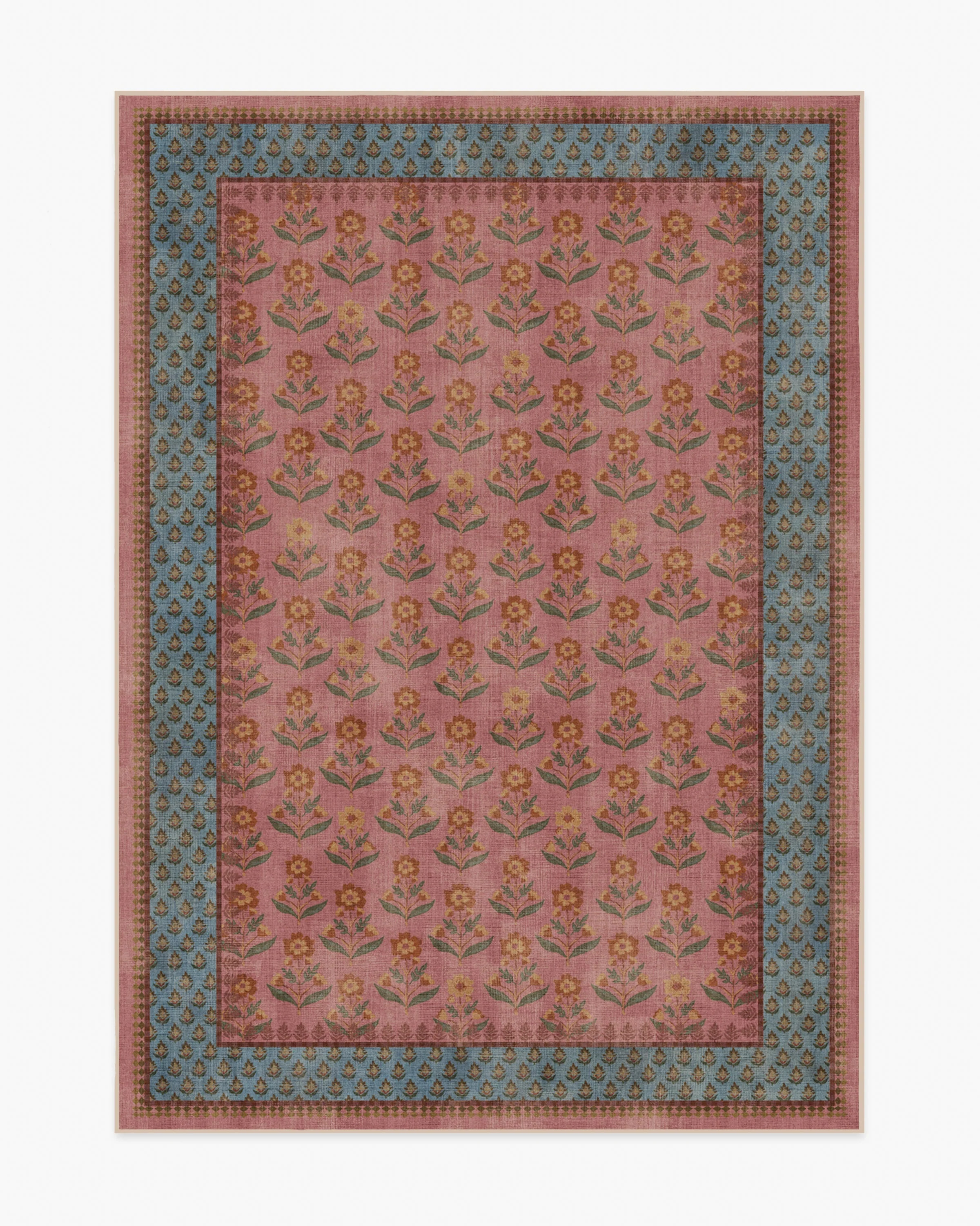 Sundara Rose & Blue Rug | Ruggable US | Ruggable