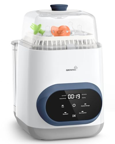 Grownsy EaseClean Bottle Washer Pro | All-in-One Bottle Washer and Sterilizer and Dryer | Baby Bottle Washer for Bottles, Pump Parts & Baby Essentials | Replaces Hand Washing, Dark Blue | Amazon (US)