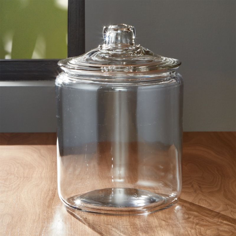 Heritage Hill 128 oz. Glass Jar with Lid + Reviews | Crate and Barrel | Crate & Barrel