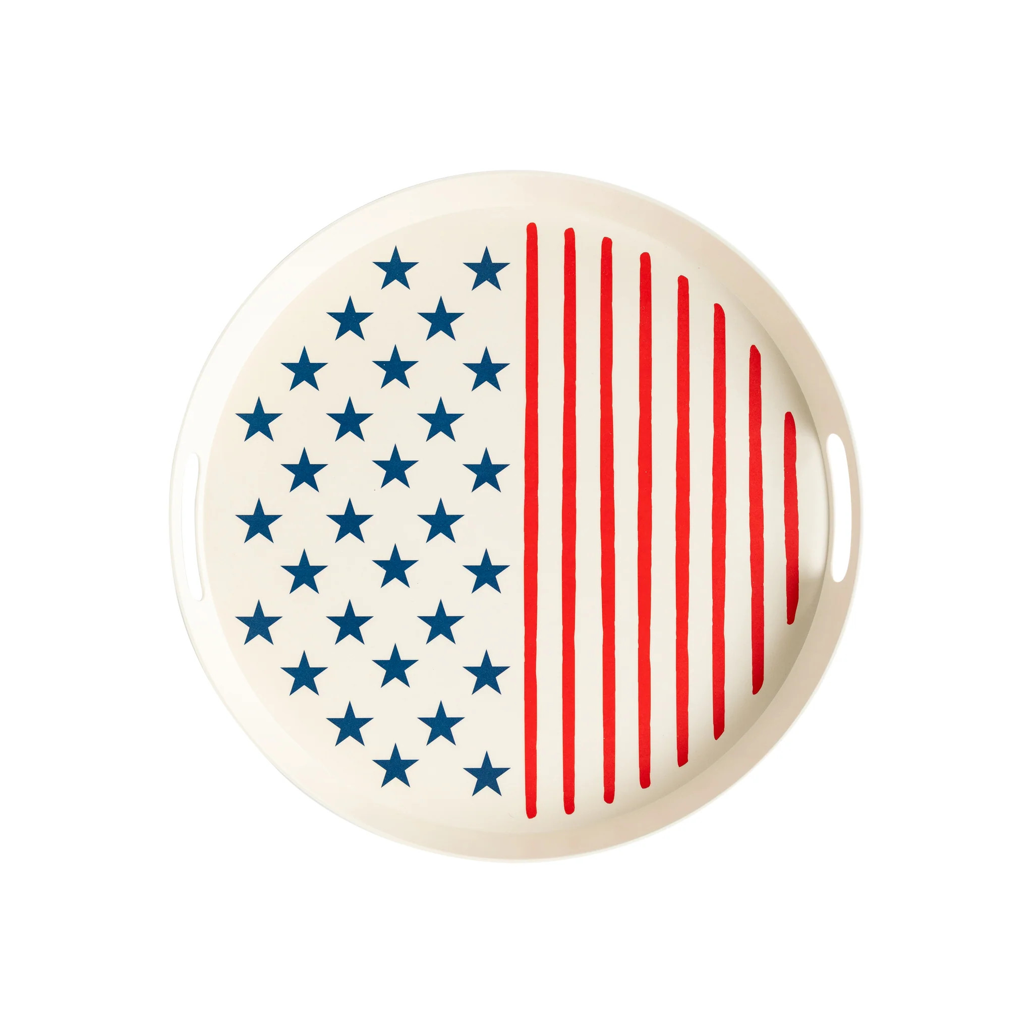 Stars and Stripes Reusable Bamboo Round Serving Tray | My Mind's Eye