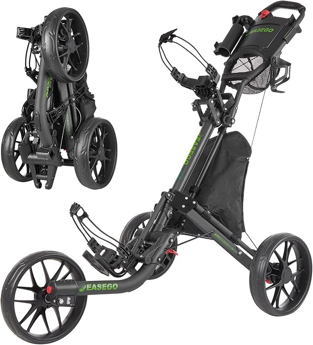 Golf Push Cart 3 Wheel : Golf Bag Cart Foldable with Phone Holder/Cup/Umbrella Holder Compact Gol... | Amazon (US)