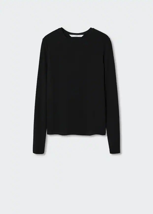 Ribbed  knit t-shirt -  Women | Mango United Kingdom | MANGO (UK)