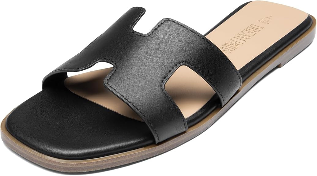 DREAM PAIRS Women's Slide Sandals Cute Slip on Flat Ladies Dressy Sandals for Summer SDSS2401W | Amazon (CA)