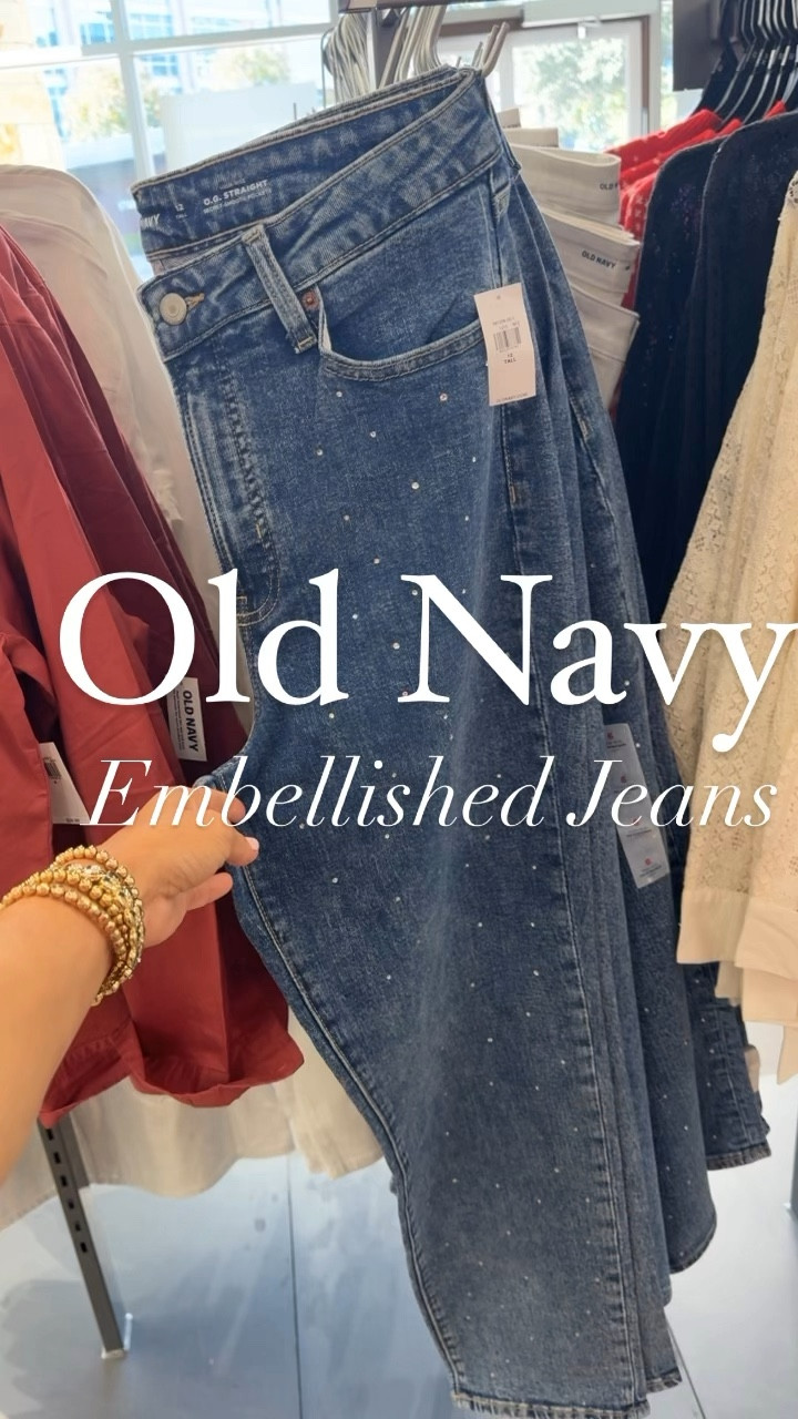 Like and comment “OLD NAVY JEANS” to have all links sent directly to your messages. I am loving embellished jeans going into the holiday season. Fun and easy way to dress up an outfit while still being more casual. I went down in all of these to a 4. Available in lengths and great price point ✨ 
.
#oldnavy #oldnavystyle #jeans #womensjeans #holidaystyle #holidayfashion 

#LTKHoliday #LTKSaleAlert #LTKSeasonal