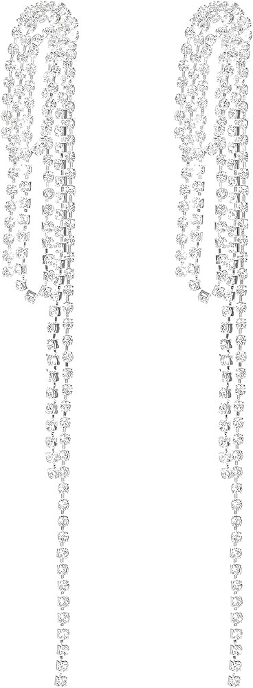 Rhinestone Earrings for Women Dangling Tassel Earrings, Sparkly Gold Plated Dangle Earrings, Frin... | Amazon (US)