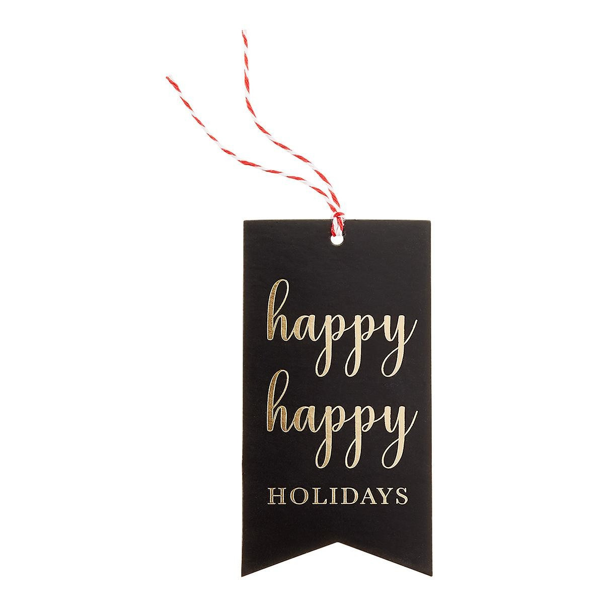 Black & Gold Happy Holidays Gift Tags Pack of 16 | The Container Store