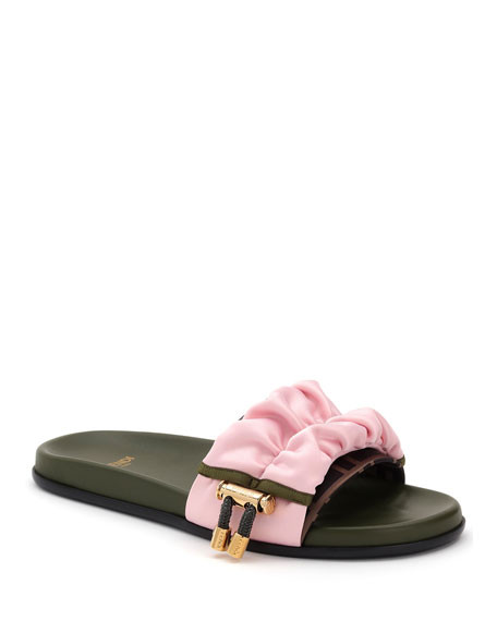 Fendi Illusion Flat Slide Sandals | Neiman Marcus