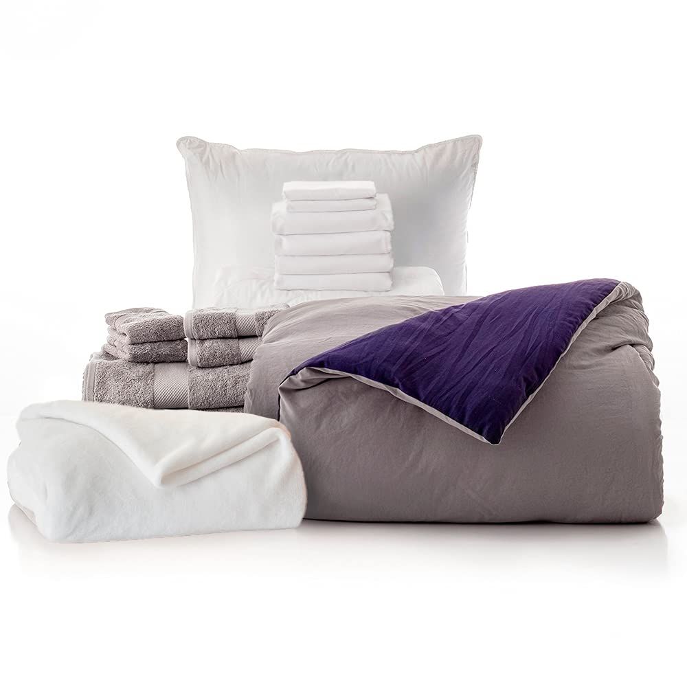 OCM College Dorm Room Essentials 16-Piece Starter Pak | Twin XL Bedding, Mattress Pad, Comforter, Sh | Amazon (US)