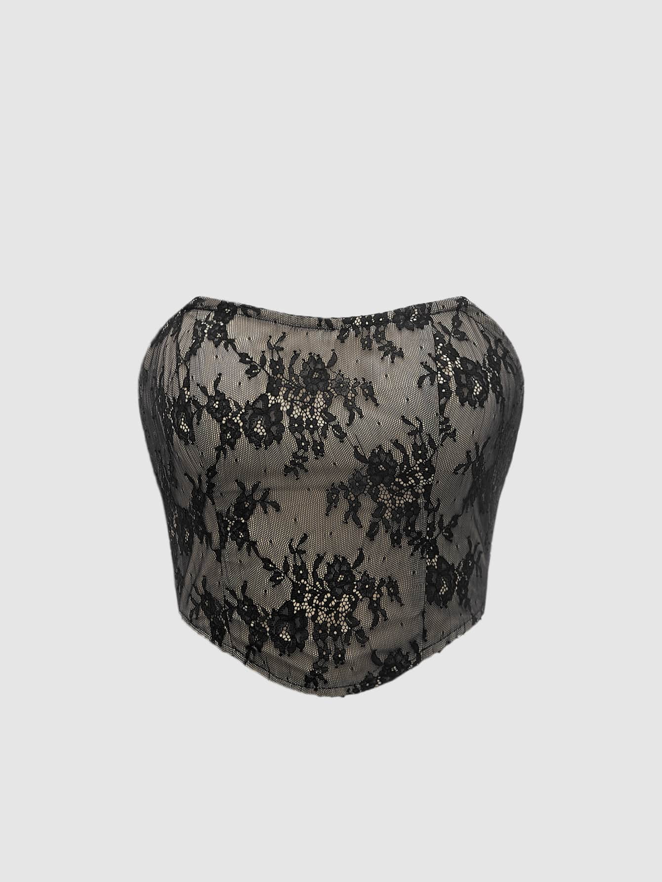 SHEIN MOD Lace Tube Top | SHEIN