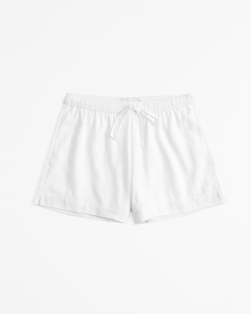 Women's Mid Rise Linen-Blend Pull-On Short | Women's Bottoms | Abercrombie.com | Abercrombie & Fitch (US)