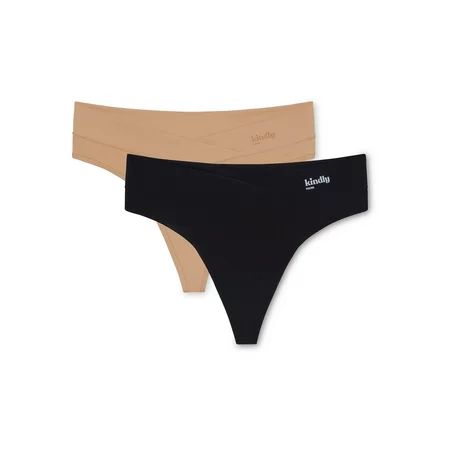 Kindly Yours Women s So Comfy Crossover Waist Thong Panties 2-Pack | Walmart (US)