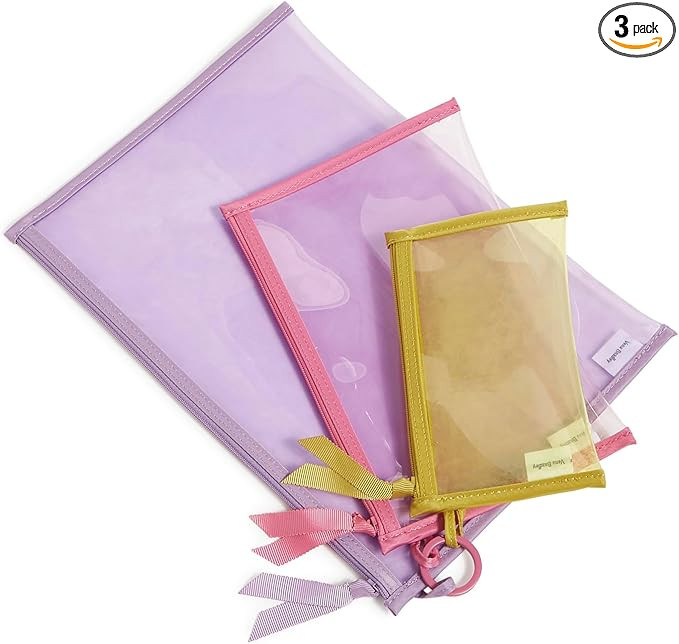 Clear 3 Pouch Organizer Set, Colorblock, One Size | Amazon (US)