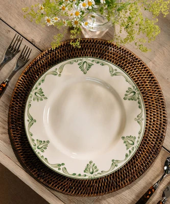 Rattan Round Placemat, Brown | Rebecca Udall UK