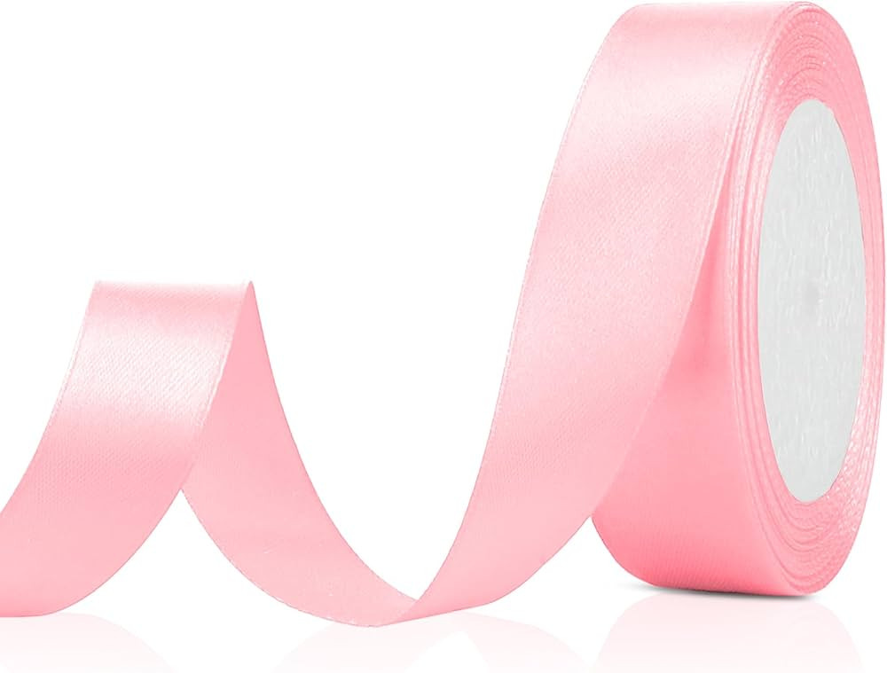 Amazon.com: Pink Ribbon 1 Inch Ribbon for Gift Wrapping Fabric Ribbon Pink Christmas Ribbon Pink ... | Amazon (US)