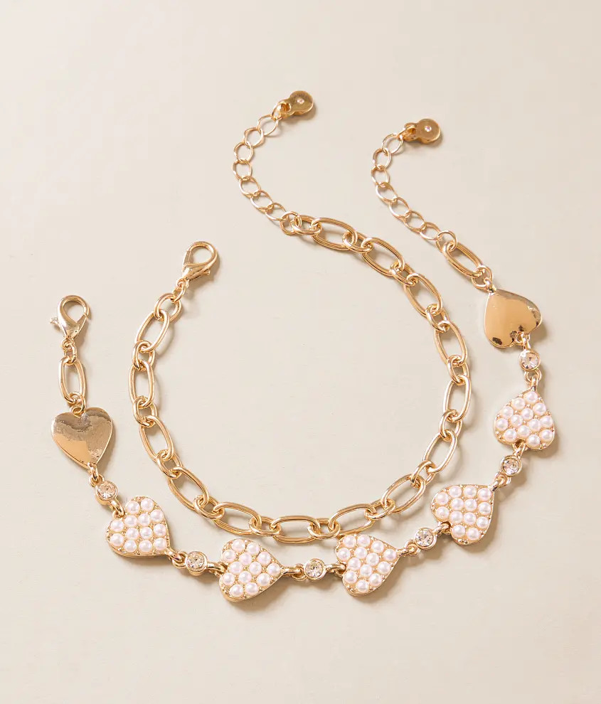 2 Pack Heart Bracelet Set | Buckle