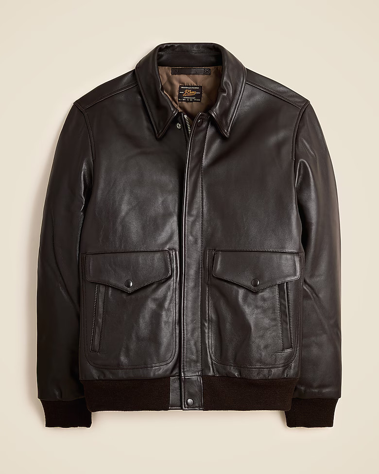 Flight jacket in Italian leather | J. Crew US
