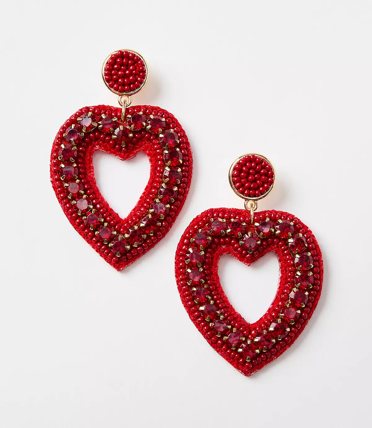 Heart Drop Statement Earrings | LOFT